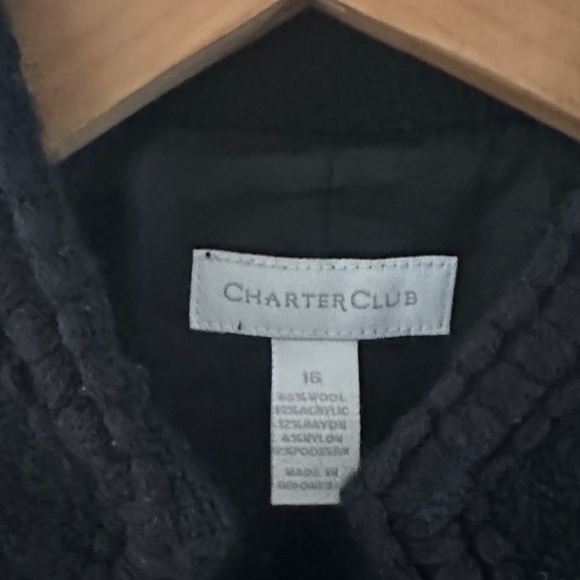 Charter Club Black Tweed Blazer Jacket sz 16 - Picture 7 of 13